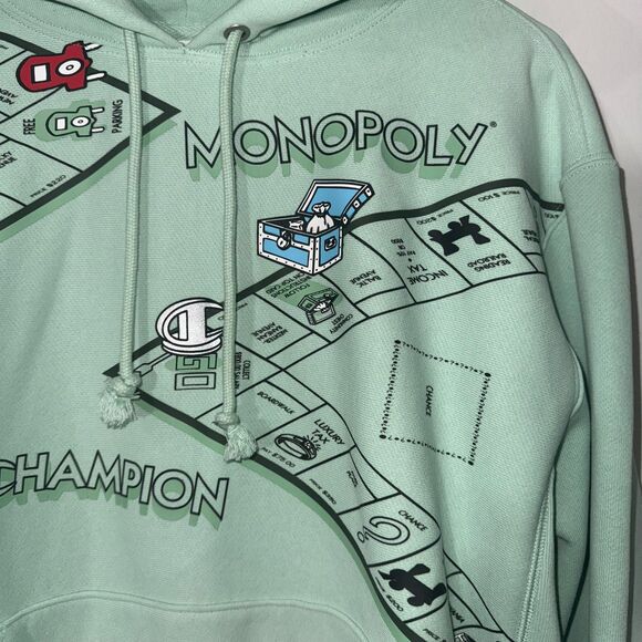Champion Reverse Weave Hooded Sweatshirt - Monopoly Smoothie Green M - Picture 7 of 14